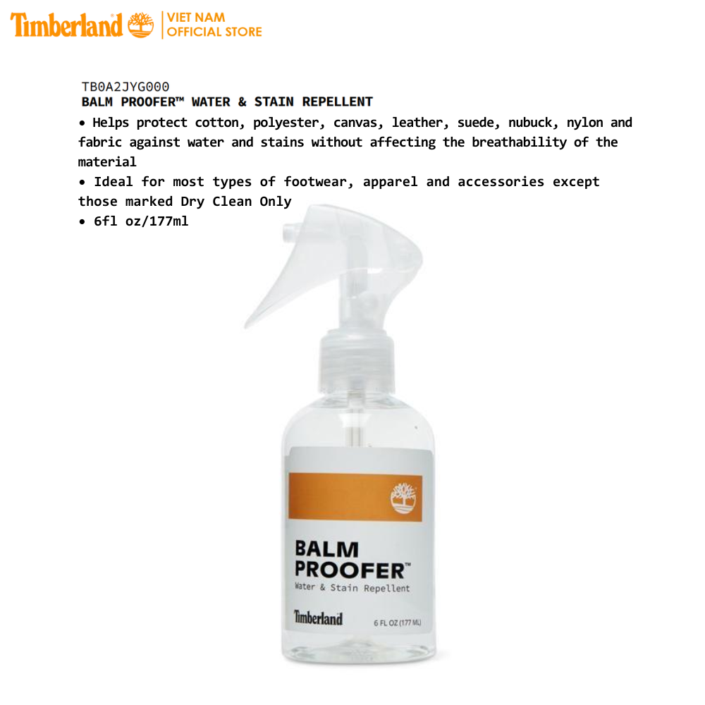 Timberland Dung Dịch Chống Nước - Chống Bẩn Balm Proofer Water & Stain Repellant TB0A2JYG00