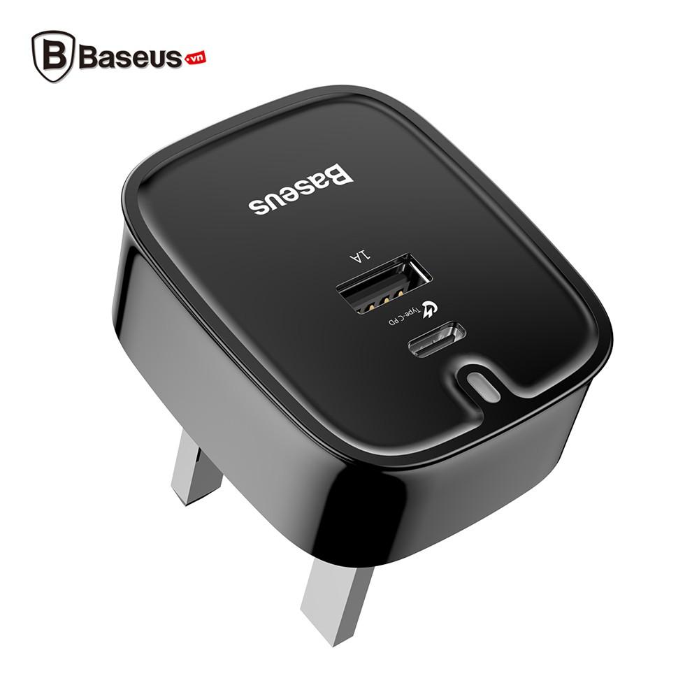 Bộ sạc nhanh 3 chấu Baseus Funzi Type C PD + U Quick charger cho Smartphone/ Tablet/ Macbook - Hàng Chính Hãng