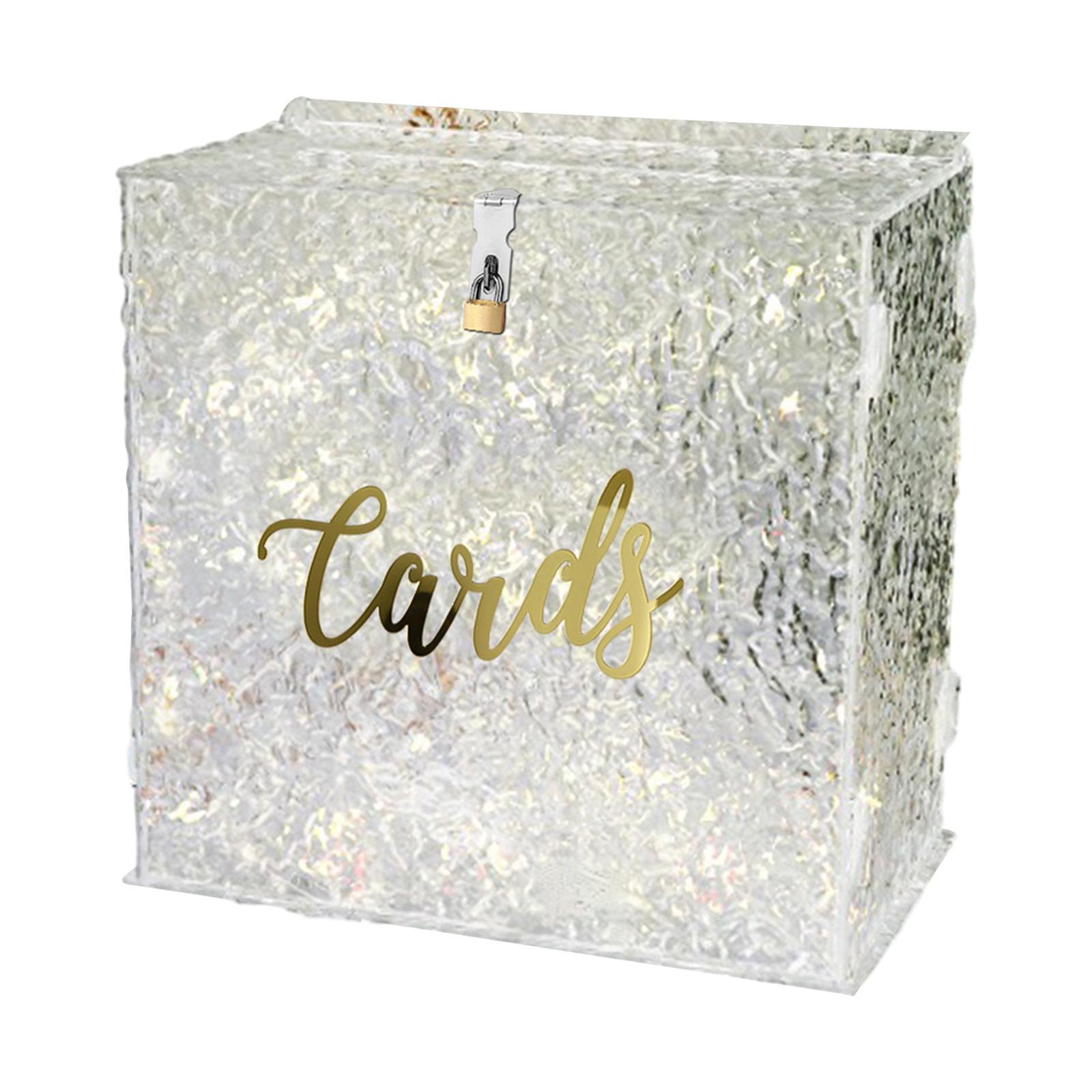 Acrylic Wedding Cards Box with Slot Gift Card Box for Party Anniversary Decor