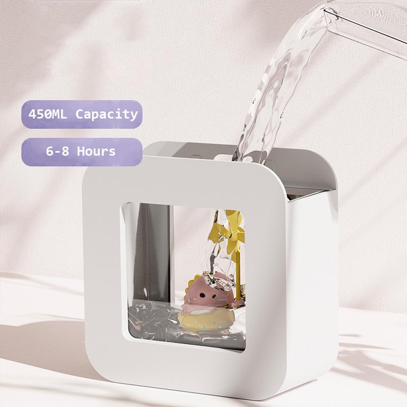 Máy Phun Sương Tạo Ẩm Không Khí 450Ml Dễ Thương Không Dây Sạc USB Tinh Dầu Hương Thơm Khuếch Tán Với Màu Sắc Ánh Sáng Cho Văn Phòng Nhà Xe Ô Tô