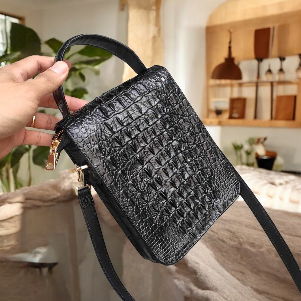 Túi chữ nhật Da cá sấu. Thiết kế đơn giản cho khách thích đổi kiểu!