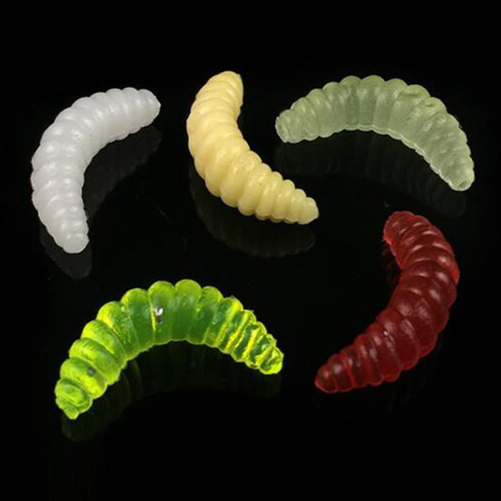 Fishing Lure Soft Plastic Worm Larva Grub Baits Freshwater Tackle