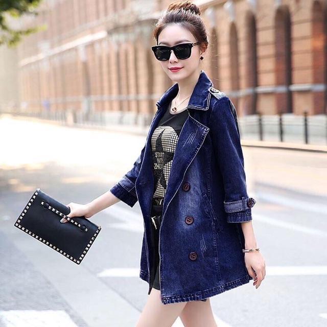 ÁO KHOÁC JEAN FORM DÀI CỔ VEST