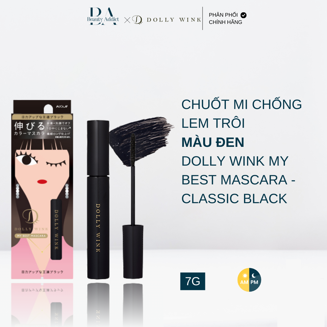 Mascara chống lem trôi màu đen - Koji Dolly Wink My Best Mascara - Classic Black