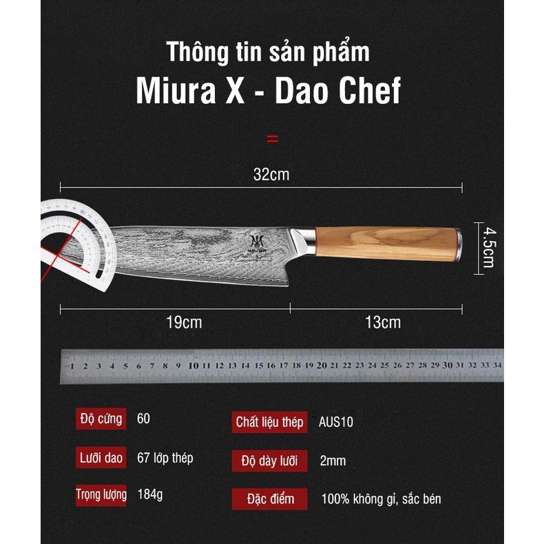 Dao bếp cao cấp MIURA X Serial – Dao thái đa năng Santoku (19cm)