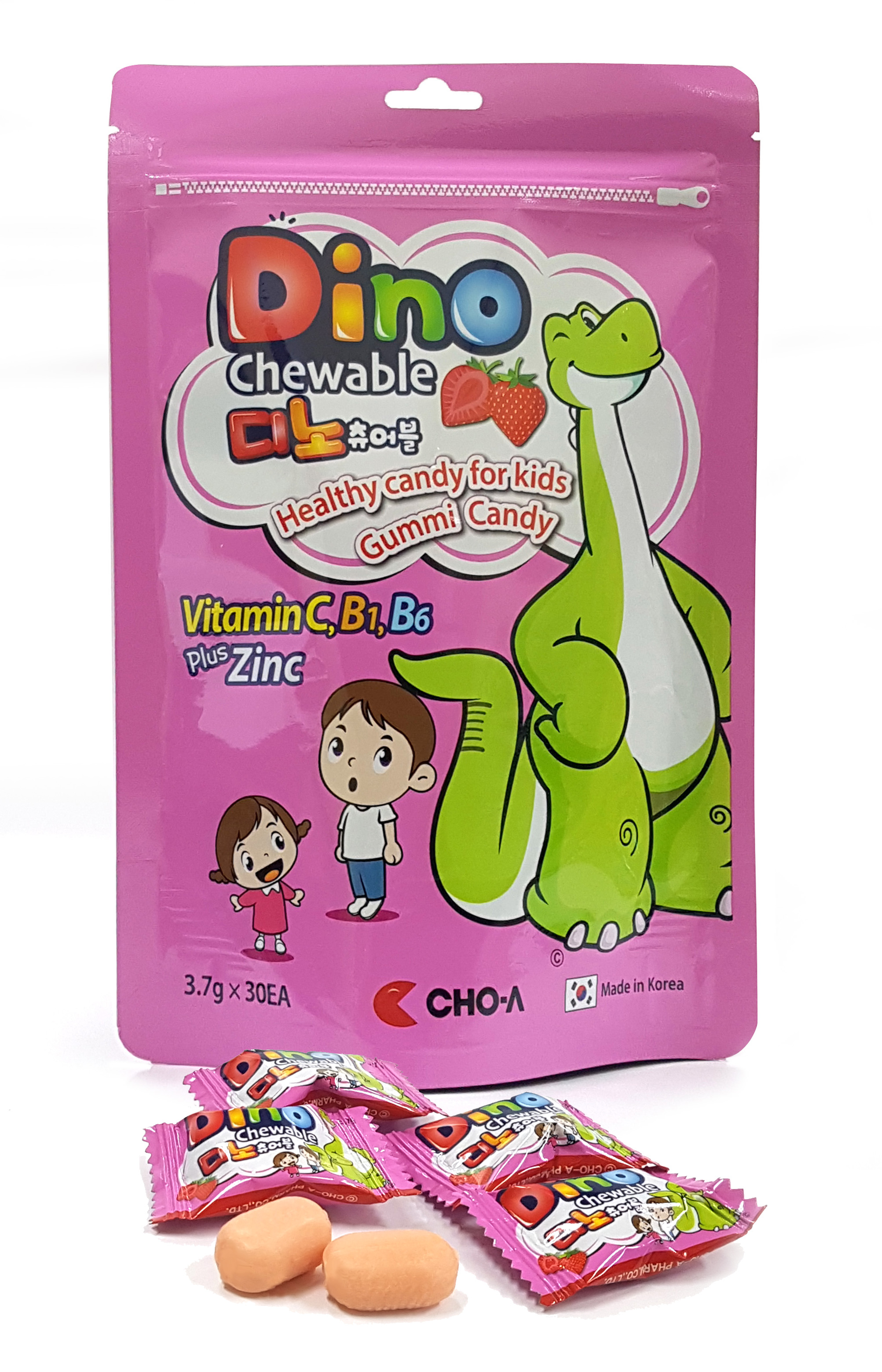 Kẹo Dẻo Vitamin Dino Chewable S Vị Dâu Tây Gói 30 Viên