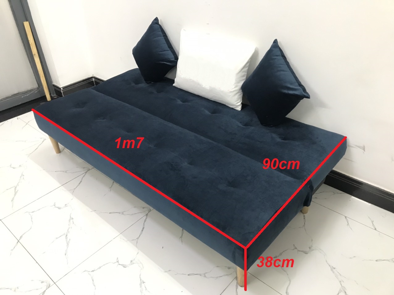 Bộ ghế sofa giường 1m7x90, sofa bed phòng khách salon linco16 sa lông, sô pha