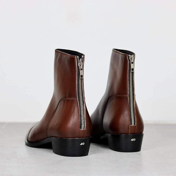 Back Zip boots cao cấp, zip sau gót, chelsea boots da bò