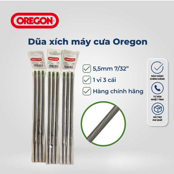 Dũa xích máy cưa Oregon 4.0mm 4.8mm 5.5mm - đủ kích cỡ