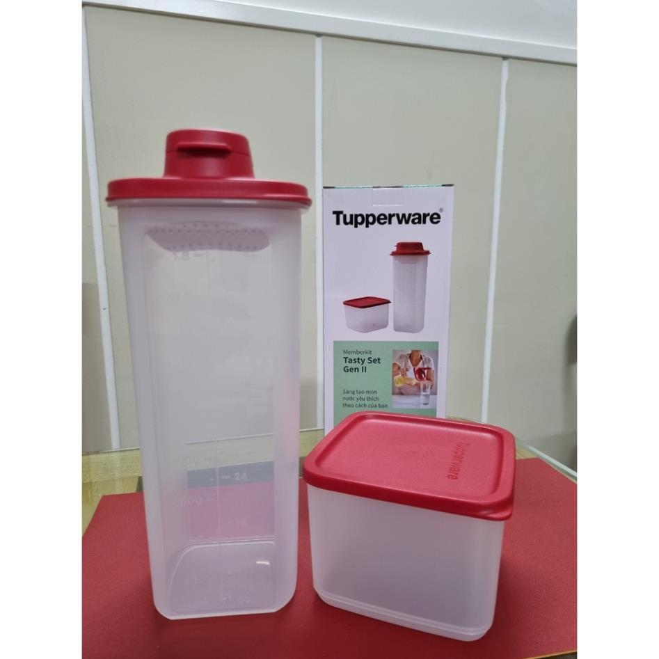 Bộ bình nước và hộp Tupperware Tasty Set Gen II ( Bình nước 2L và hộp BQTP 1 l