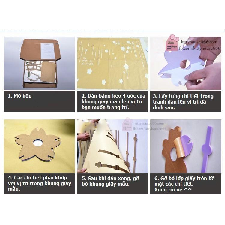 DÁN TƯỜNG 3D KITTY  KITTY HOUSE