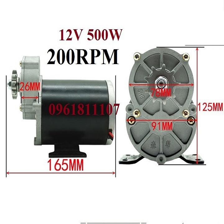 Motor giảm tốc 12V 500w có chổi than