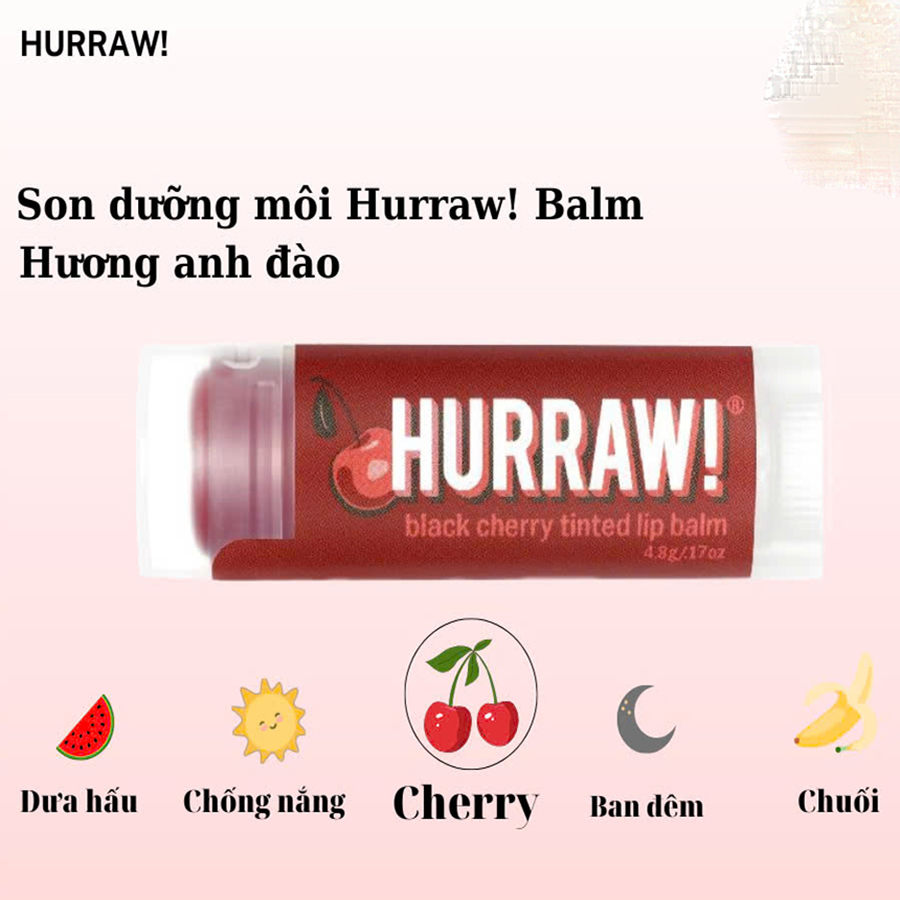 Son dưỡng môi Hurraw! Balm 4.8g/.17oz Mỹ