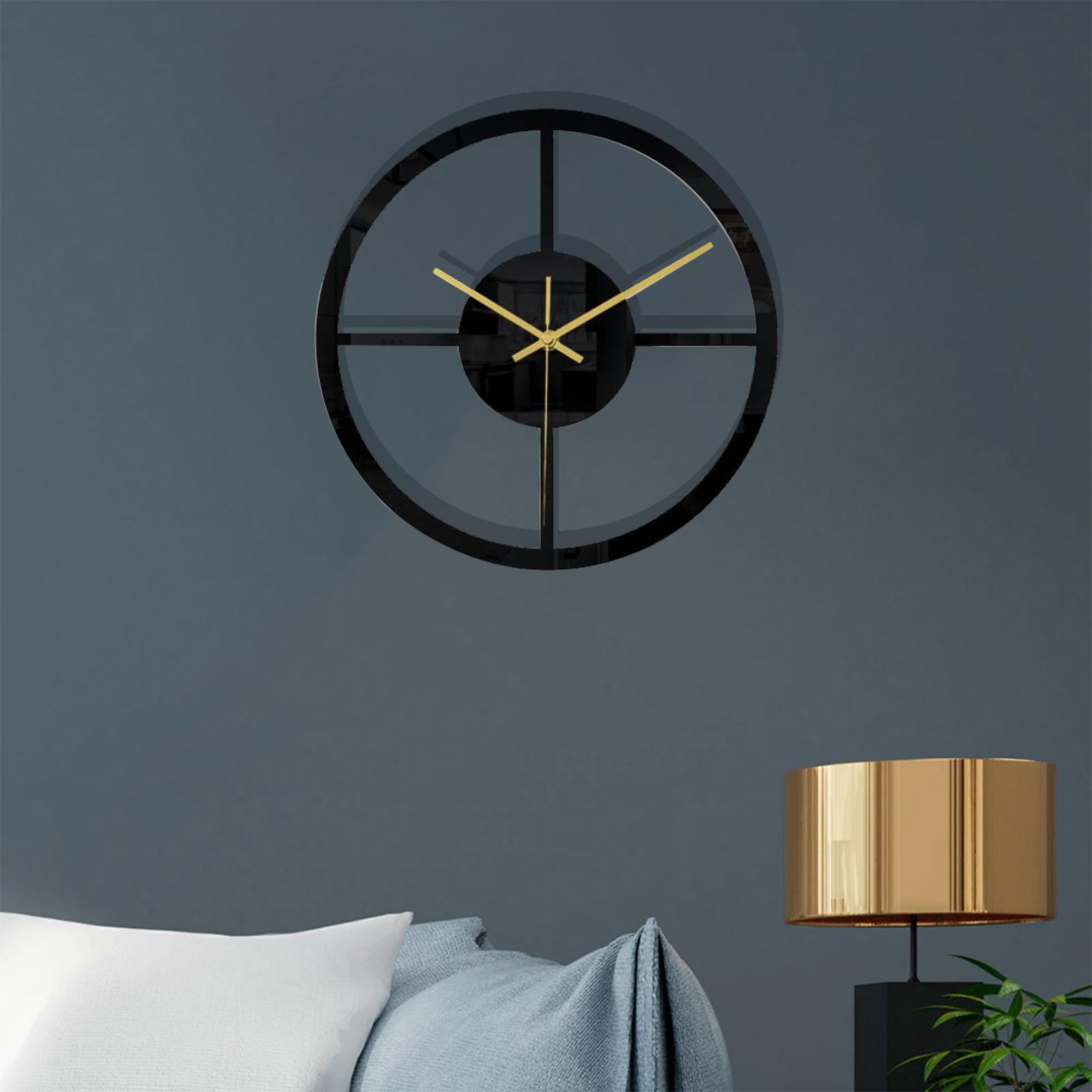 Wall Clock Battery Operated Mirror Surface Clocks Office Living Room Decor