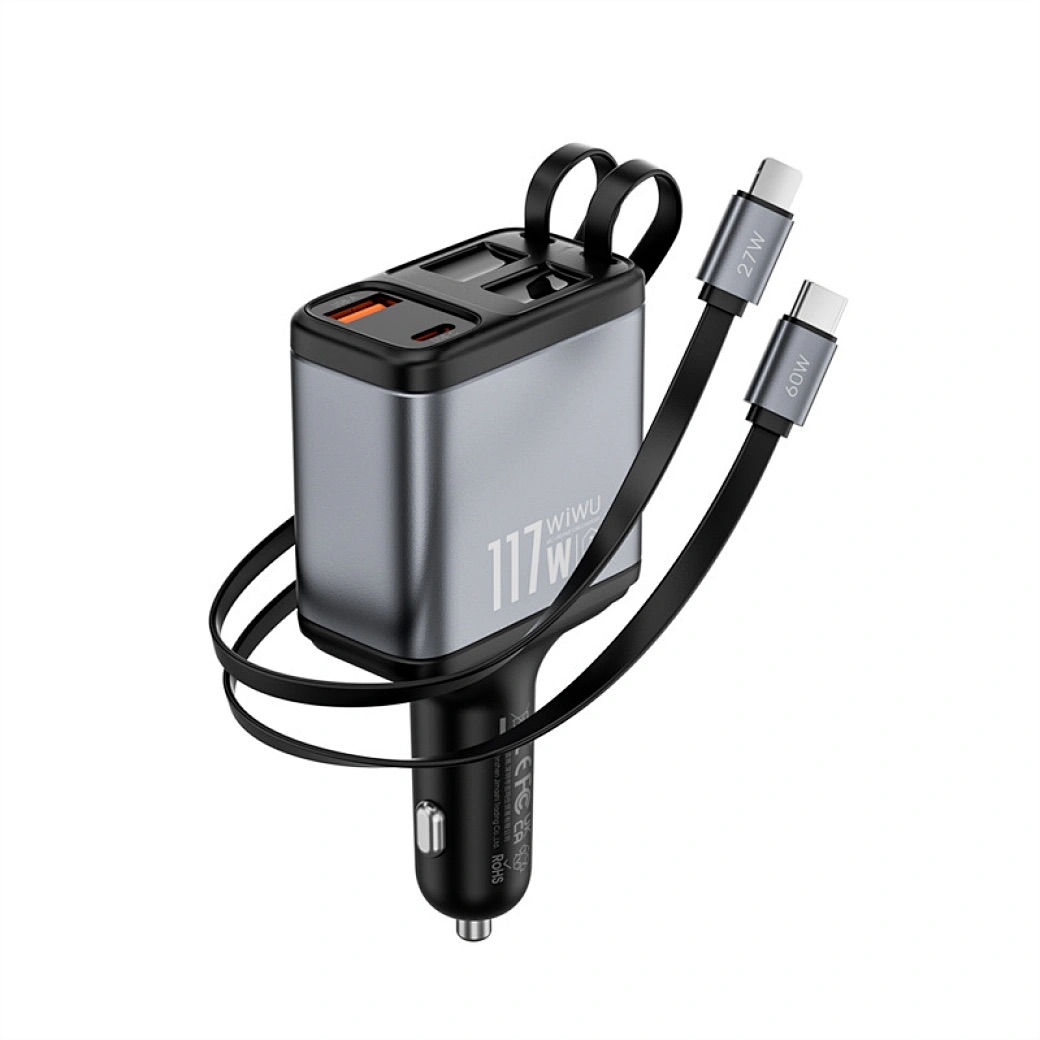 Bộ Sạc Điện Thoại Trên Ô Tô Wi WU WiWU Exeed 200W QC+PD Wi-QC026 - Hàng Chính Hãng