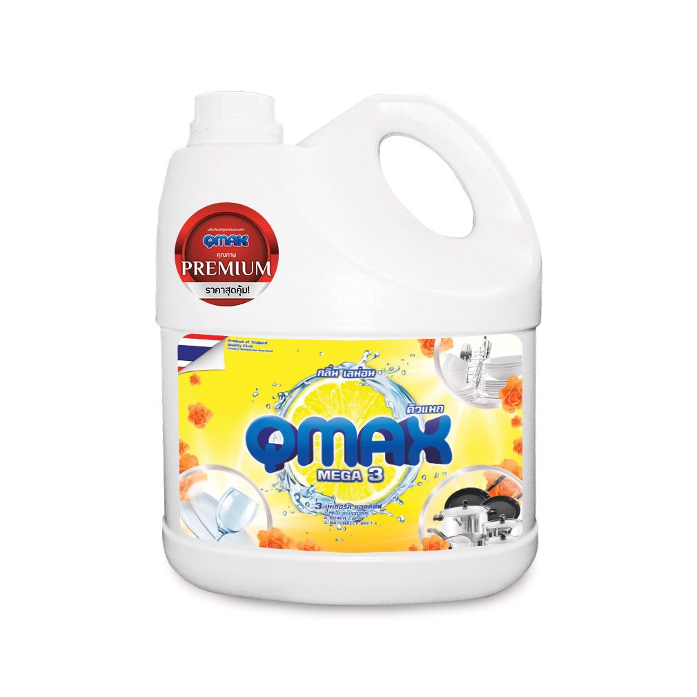 Nước rửa chén QMAX 3.5 lít hương chanh Thái Lan cao cấp