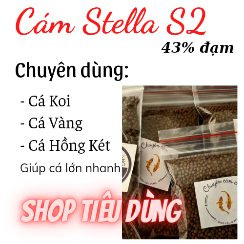 1kg Cám STELLA S2 43% Đạm Nổi Cho Cá Koi , cá vàng 3 đuôi , koi, cá hồng két ,.... tăng trưởng nhanh cám stella