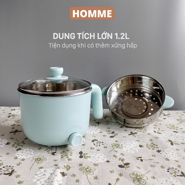 Nồi lẩu điện đa năng mini dùng làm ca lẩu nấu mì, ninh cháo, hấp, chiên, rán
