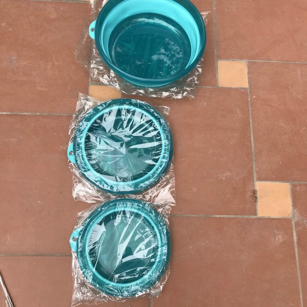 Thau trộn mồi silicon gấp gọn