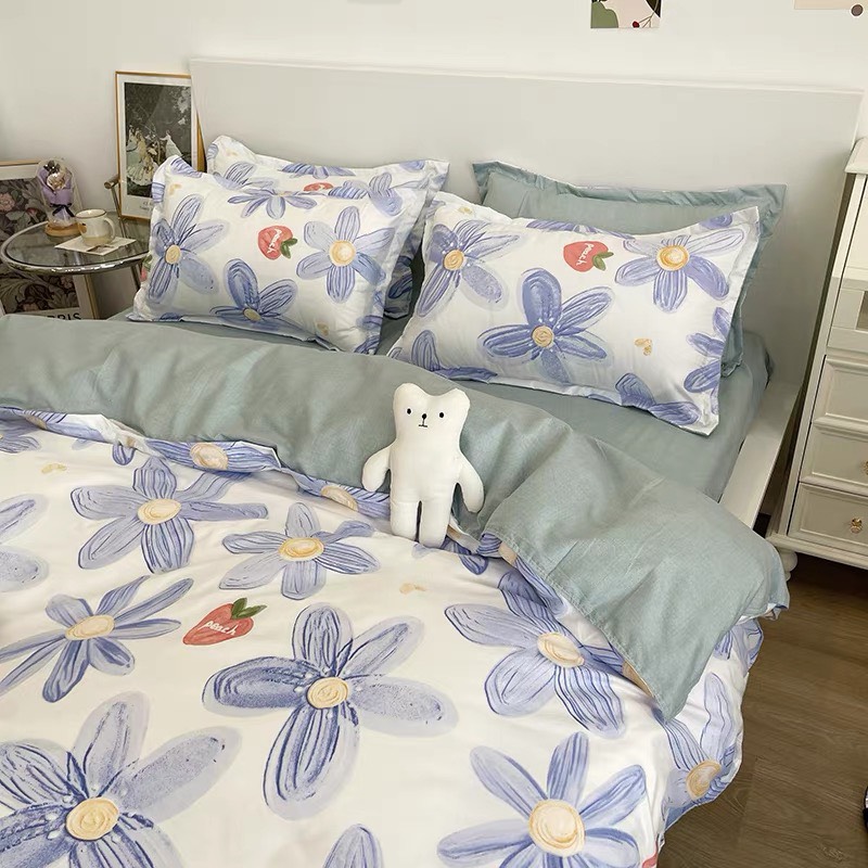 Bộ chăn ga gối poly cotton 4 món hàng nhập cực đẹp