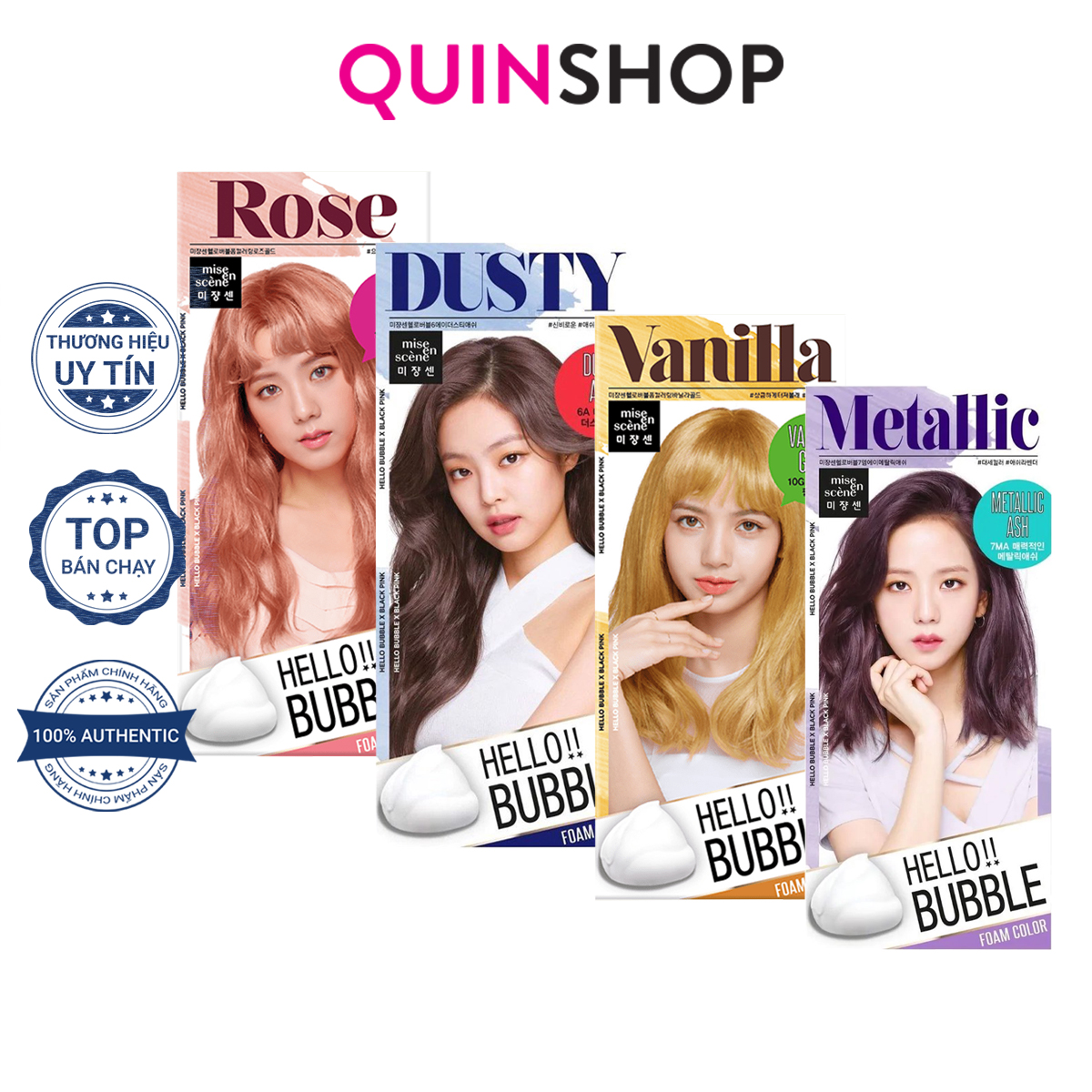 Thuốc Nhuộm Tóc BlackPink | Thuốc Nhuộm Tóc Tại Nhà Dạng Bọt Mise En Hello Bubble Hàn Quốc