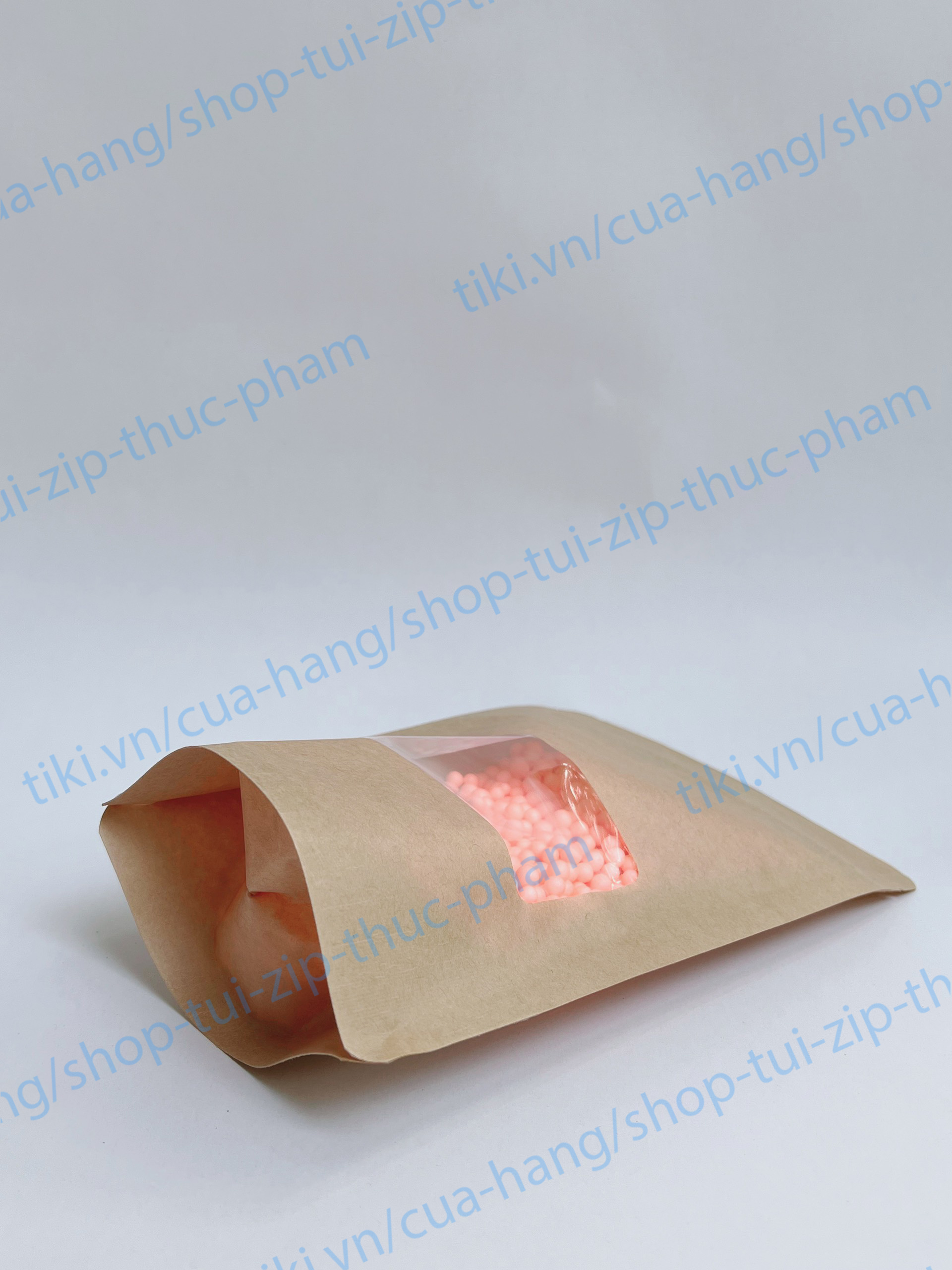 1KG Túi giấy cửa sổ đáy đứng - túi giấy đựng thực phẩm (zip, zipper, ziplock) - Túi zip đựng bánh kẹo - size