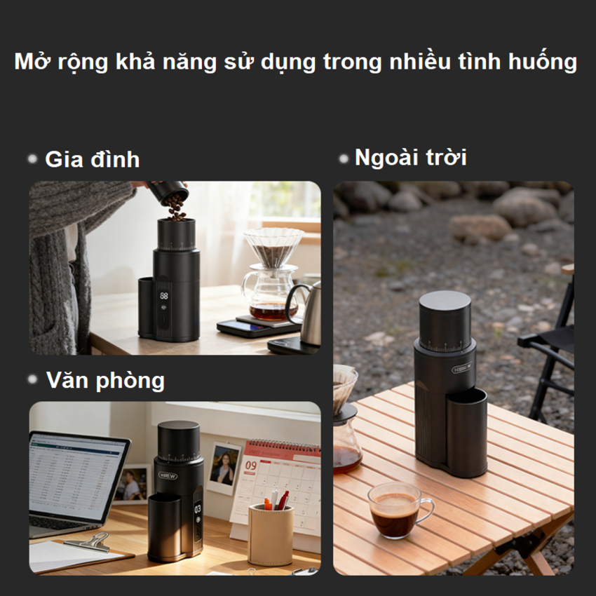 Máy xay hạt cà phê Espresso cầm tay, dùng pin thương hiệu Mỹ cao cấp HiBREW G5 MINI - Hàng nhập khẩu