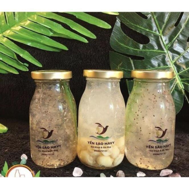 Chai thủy tinh tròn trơn 200ml nắp thiếc chưng yến, đựng sữa, sinh tố, hạt ngũ cốc