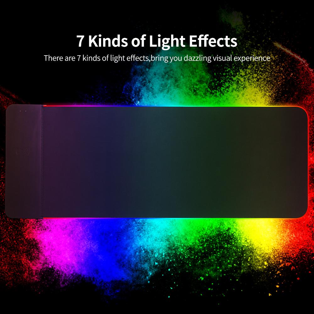 Bàn di chuột siêu dài đầy màu sắc RGB chống trượt Sạc không dây 10W