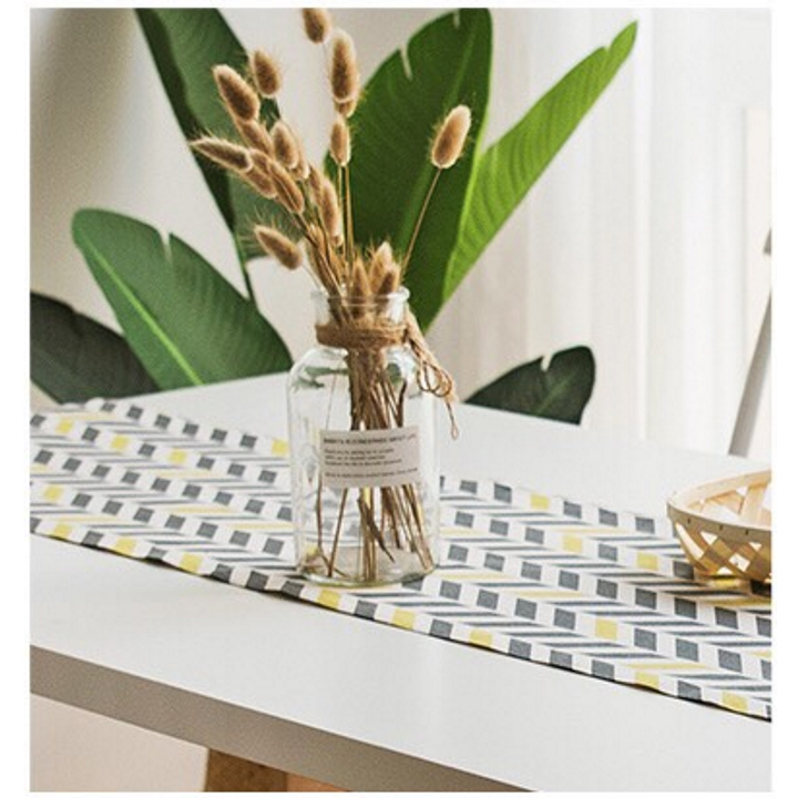 Khăn trải bàn table runner vải bố - Mũi tên cách điệu - mẫu F08