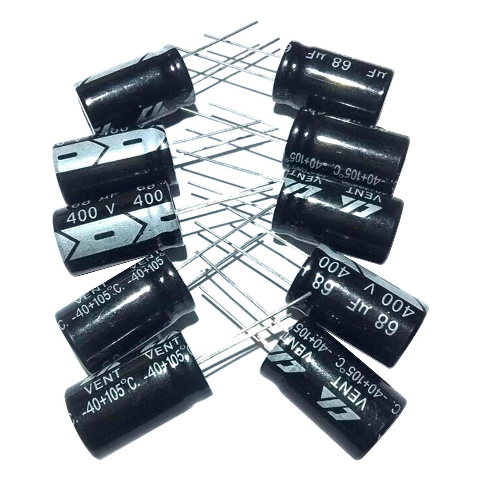 10 Pieces Electrolytic Capacitors, Radial Long Leads Electronic Component Set