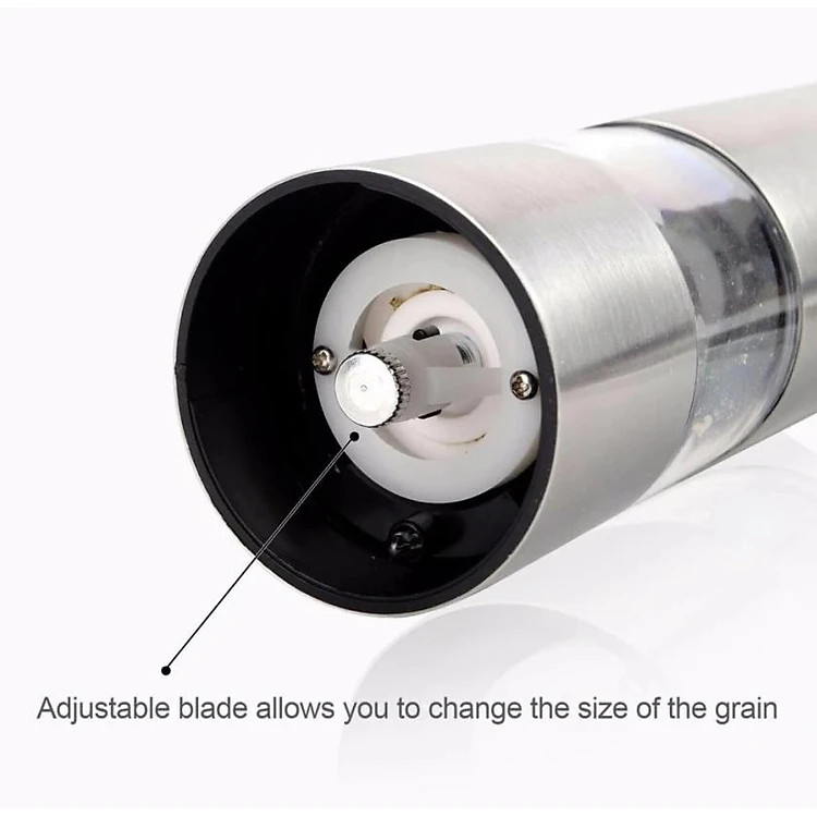 Máy xay tiêu inox cầm tay dùng pin - Hàng chính hãng
