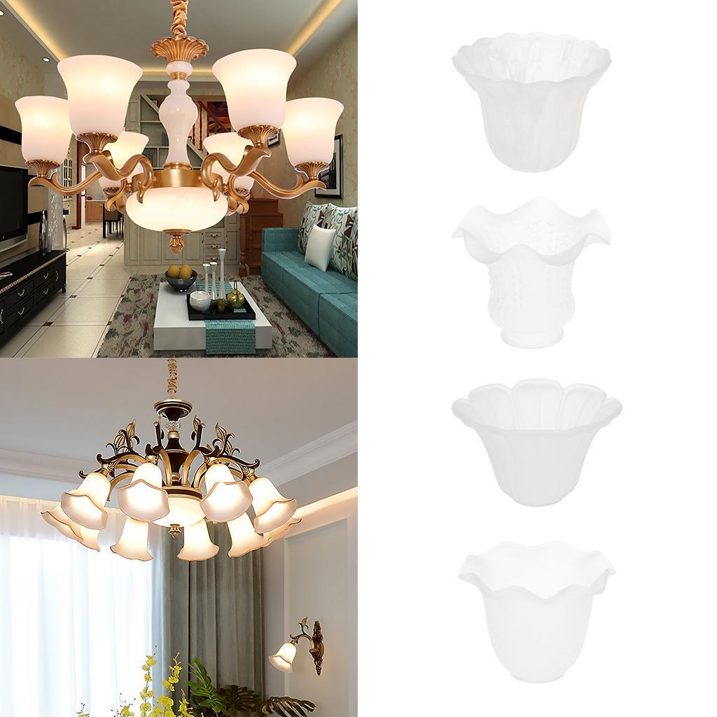 2pcs Replacement Ceiling Fan Chandelier Wall Light Frosted Clear Glass Shade