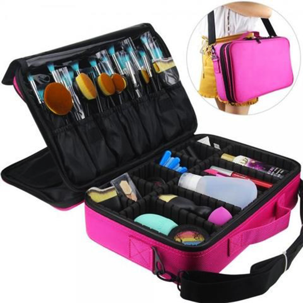 Cốp Vali 3 Lớp Vải Dù, Cỡ Lớn, Không Thấm Nước  Đựng Đồ Makeup, Nail, Nối Mi, Phun Xăm Tiện Lợi Chia Ngăn Linh Hoạt, Xếp Tùy Ý, Thông Minh, Đa Dụng, Độ Bền Cao, Tay Cầm Chắc Chắn, Có Dây Đeo, Hai Màu Thời Trang Tùy Chọn