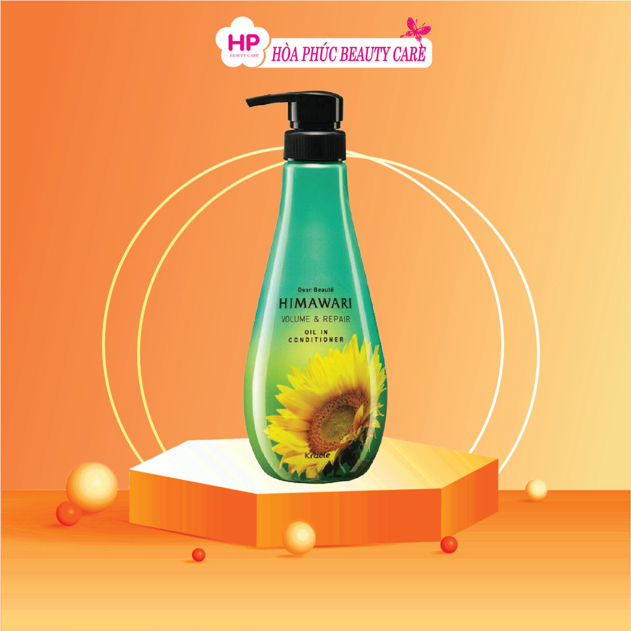 Dầu Xả Phục Hồi Giúp Tóc Bồng Bềnh  Himawari Dear Beautie Oil In Shampoo Volume & Repair 500mL (Bị Trầy Vỏ)