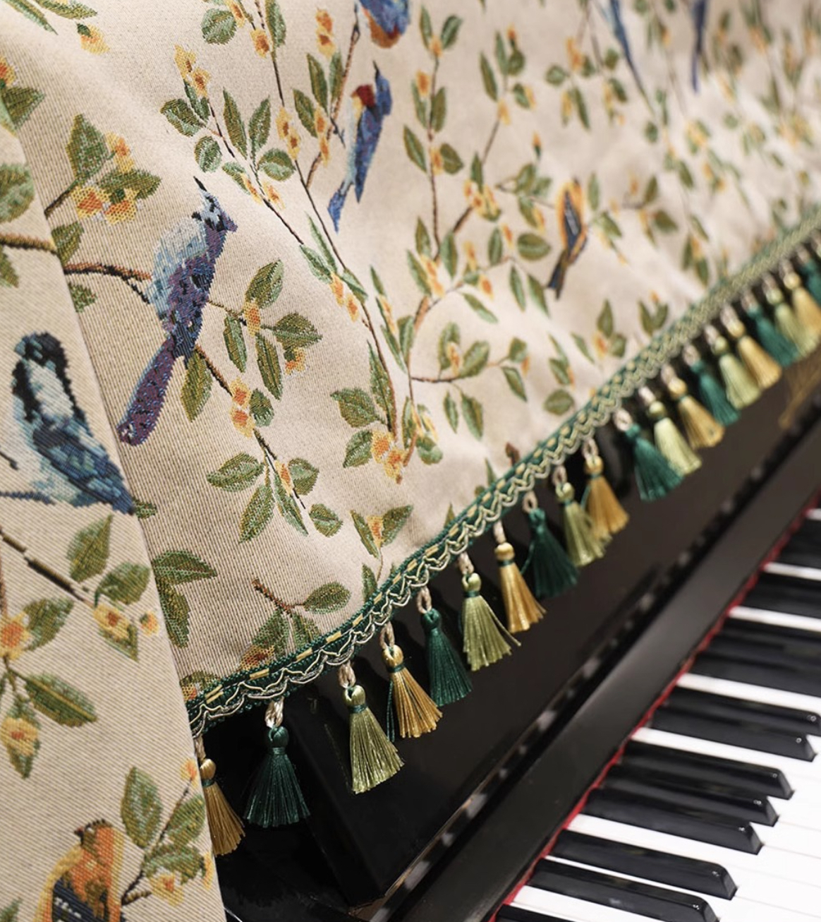 Khăn phủ đàn piano cơ đàn piano điện tử 88 phím phong cách Châu Âu cổ điển sang trọng trang trí noel giáng sinh năm mới- Hàng chính hãng