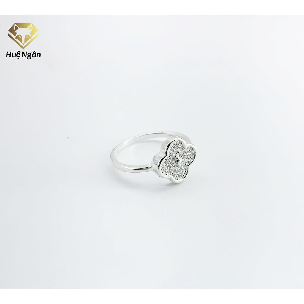 Nhẫn bạc Ý 925 Huệ Ngân - Cỏ Bốn Lá May Mắn RYR140078