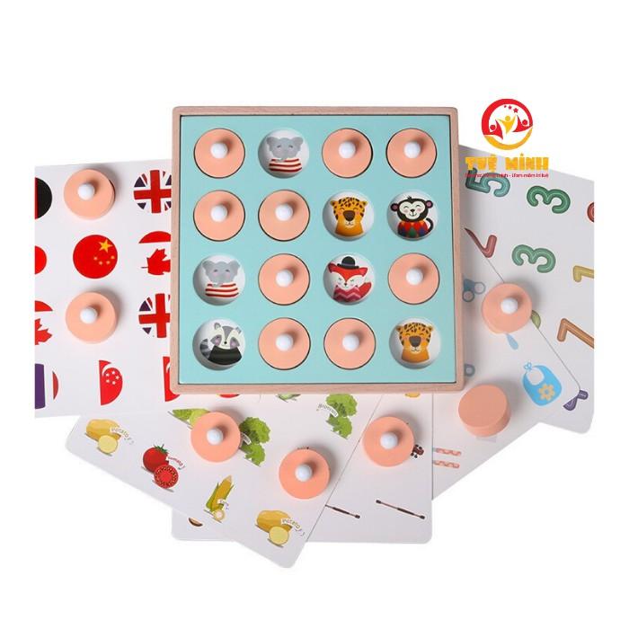 Đồ Chơi Gỗ Lật Hình Tìm Cặp Giống Nhau Gồm 12 Chủ Đề Rèn Luyện Trí Nhớ Và Khả Năng Quan Sát Cho Bé