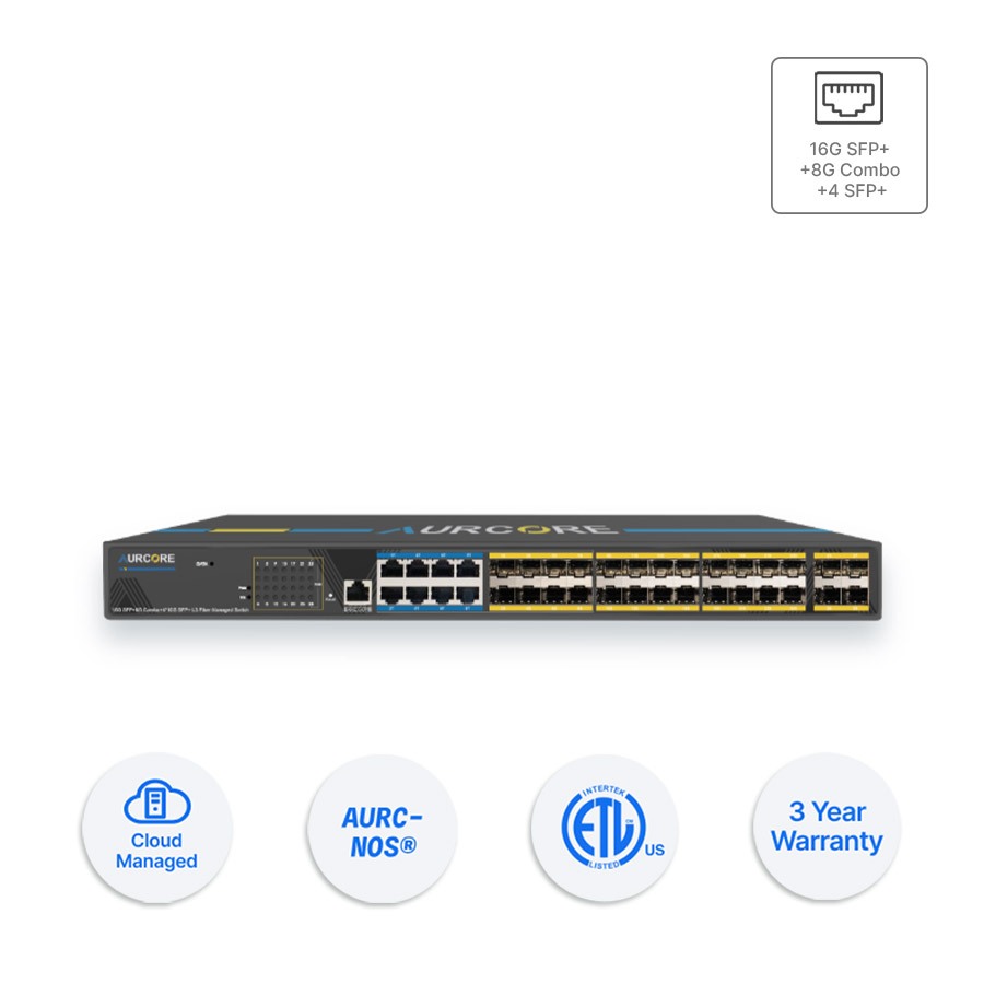 Thiết bị mạng - Bộ chuyển mạch (cầu nối) hiệu Aurcore, 48 cổng GE, 4 cổng Gigabit SFP HÀNG CHÍNH HÃNG