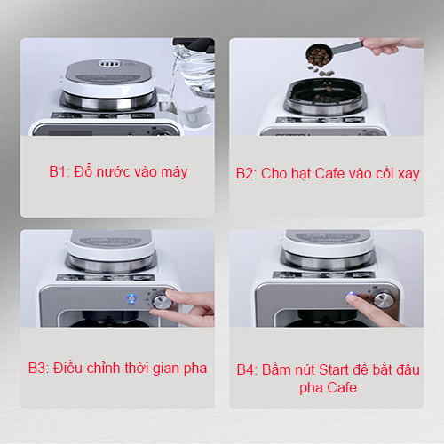 MÁY PHA CÀ PHÊ CM6686A MÁY PHA CÀ PHÊ GIA ĐÌNH TỰ ĐỘNG TICH HỢP XAY HẠT CÀ PHÊ DUNG TÍCH 580ml CÔNG SUẤT 600W CÓ THỂ THÁO RỜI PHỤ KIỆN ĐỂ VỆ SINH SAU KHI PHA