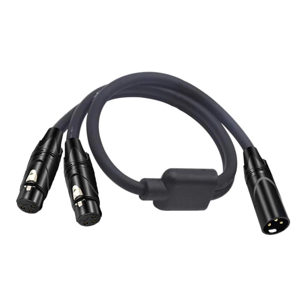 XLR Male to Dual Female XLR Y Cord Balanced Microphone Adaptor Patch Cable