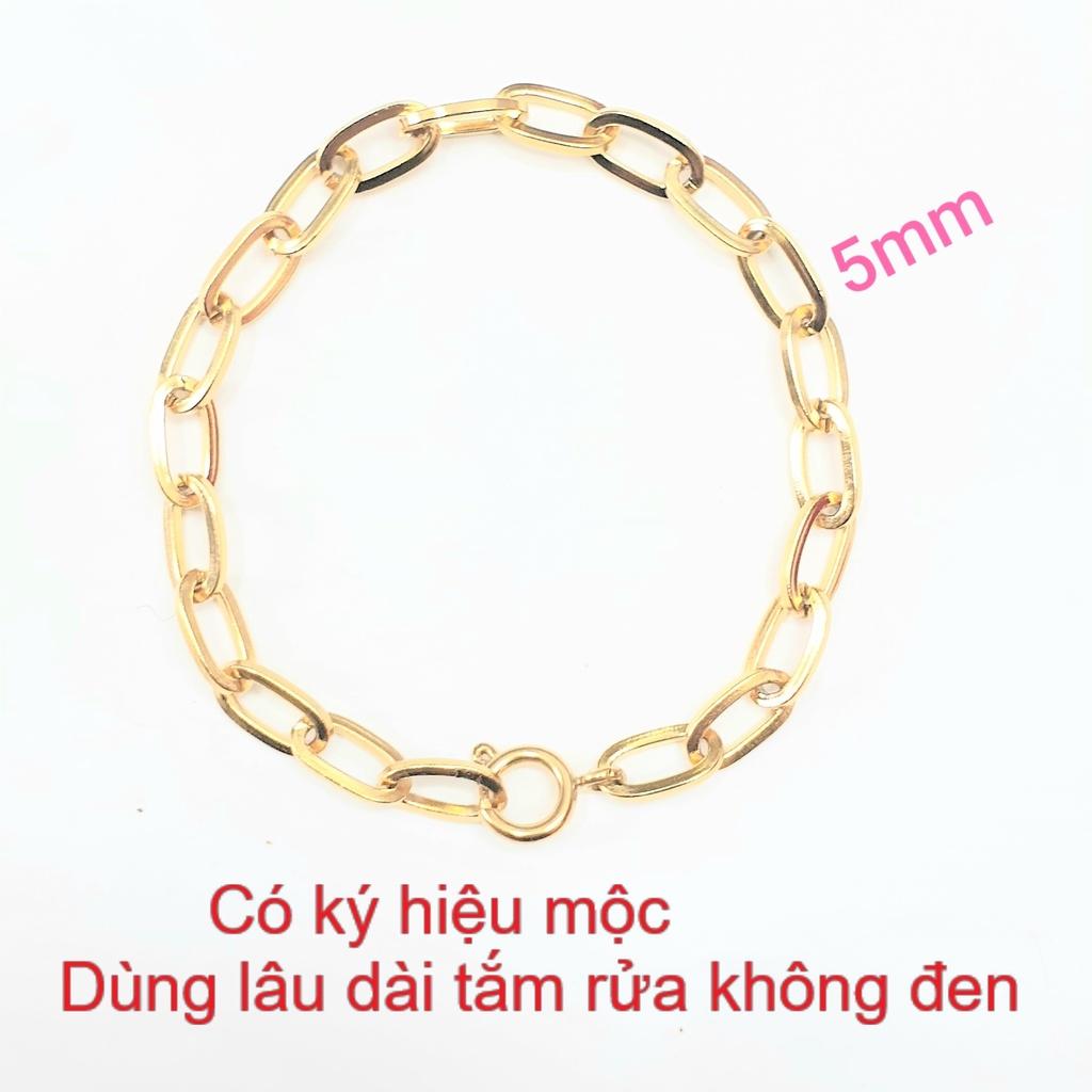 Lắc Tay Xích Đơn Giản Bản 5MM-Dùng tắm rửa thoải mái không đen