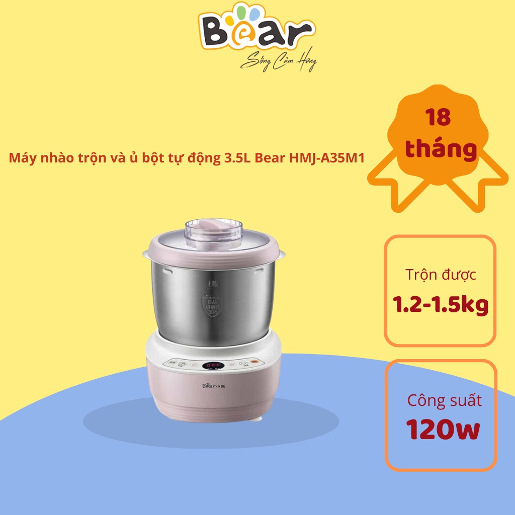 Máy nhào trộn và ủ bột tự động 3.5L Bear HMJ-A35M1 - Hàng chính hãng