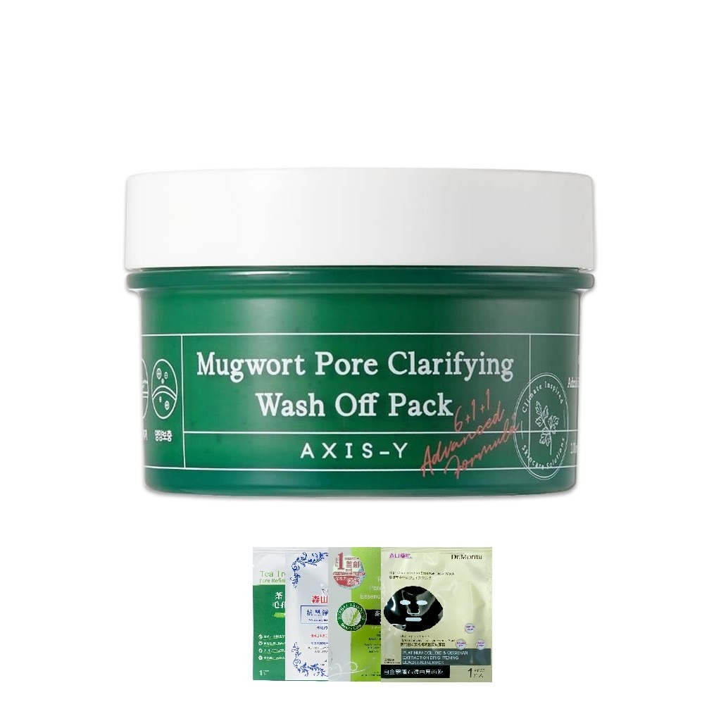 Mặt Nạ Ngải Cứu Đất Sét Làm Sạch Sâu Giảm Mụn Axis-Y Mugwort Pore Clarifying Wash Off Pack 100ml + + Tặng 1 mặt nạ Dr.Morita bất kỳ