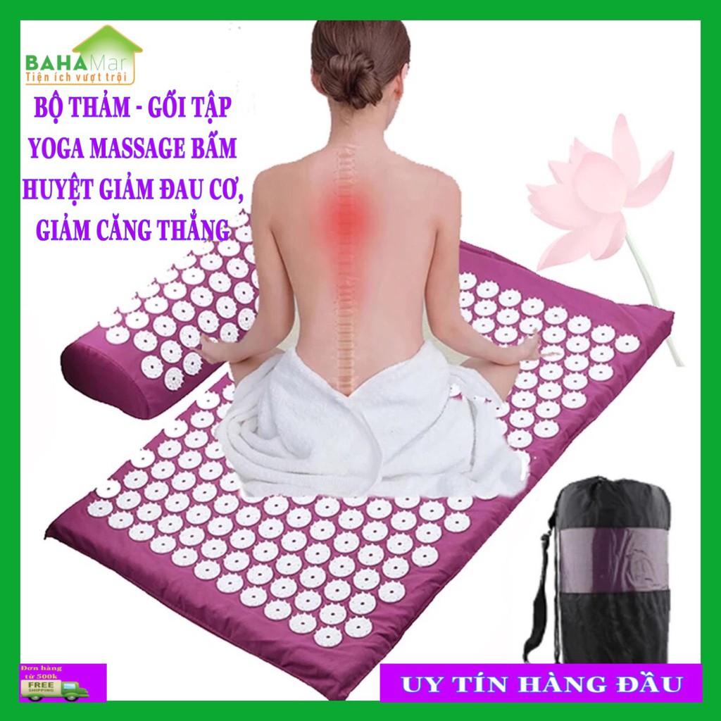 BỘ THẢM - GỐI TẬP YOGA MASSAGE BẤM HUYỆT GIẢM ĐAU CƠ, GIẢM CĂNG THẲNG &quot;BAHAMAR&quot; được lấy cảm hứng từ Ấn Độ cổ đại