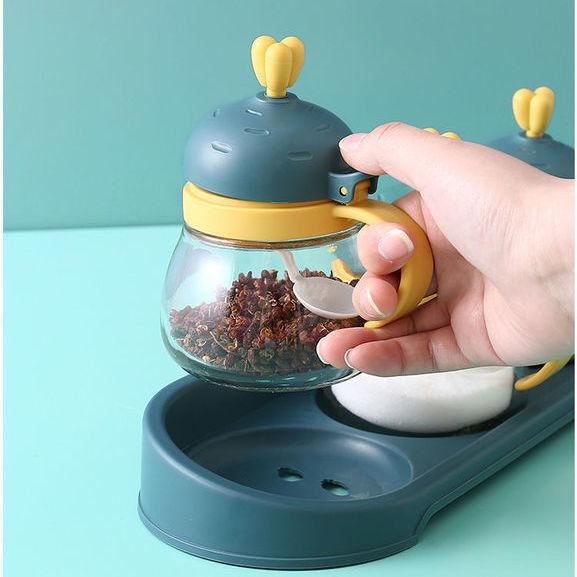 Bộ Hộp Thủy Tinh Đựng Gia Vị Tiện Lợi Cho Nhà Bếp