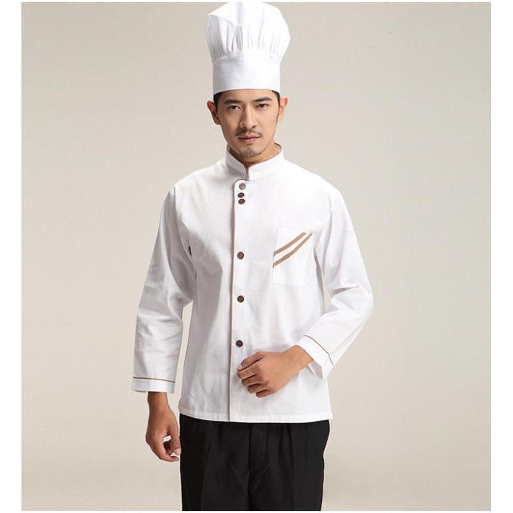 Kitchen Chef Clothing Jacket Coat Restaurant Cook Uniform Long Sleeves XXXXL