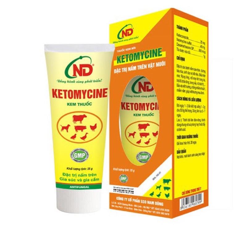 Kem Bôi Đặc Trị Nấm Trên Gia Súc Và Gia Cầm Ketomycine Tuýp 25g