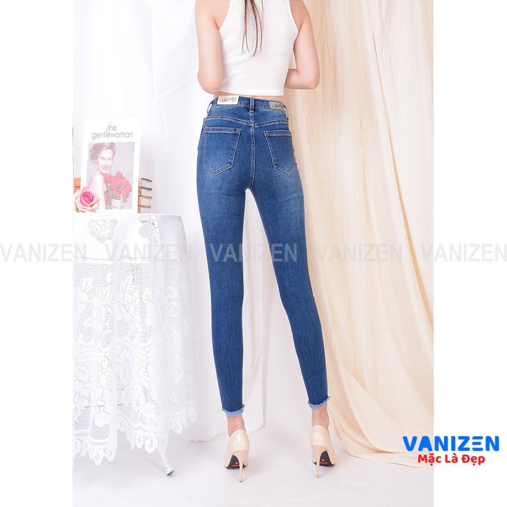 Quần jean nữ lưng cao siêu co giãn VANIZEN SHOP️ Quần bò cạp cao basic skinny mã 465