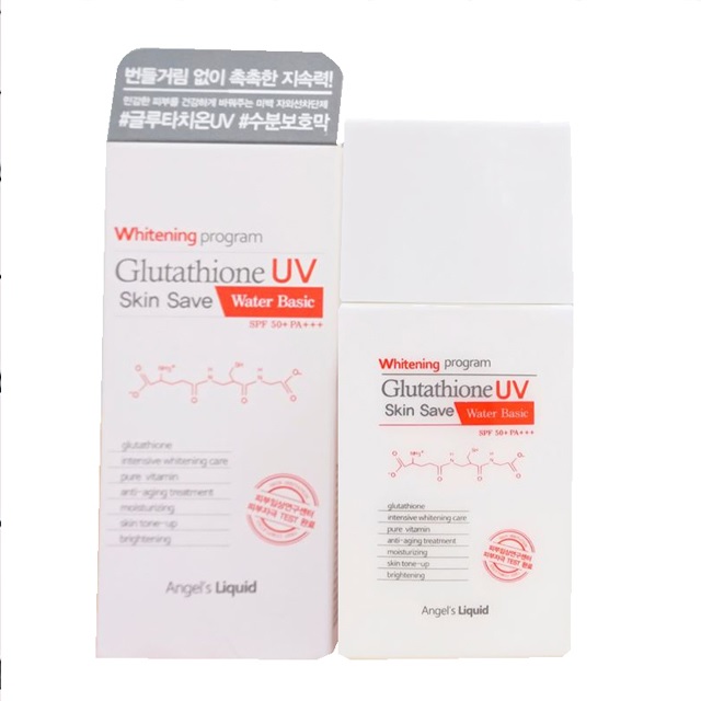 Kem Chống Nắng Angel’s Liquid Whitening Program Glutathione UV Skin Save 50ml - WATER BASIC cho da khô